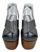 Steve Madden Shoe Size 38 Black & Brown Leather Upper Wood Sole Slingback Wedges Black & Brown / 38