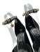 Versace Shoe Size 37 Black Satin Bedazzled Ankle Strap Platform Pumps Black / 37