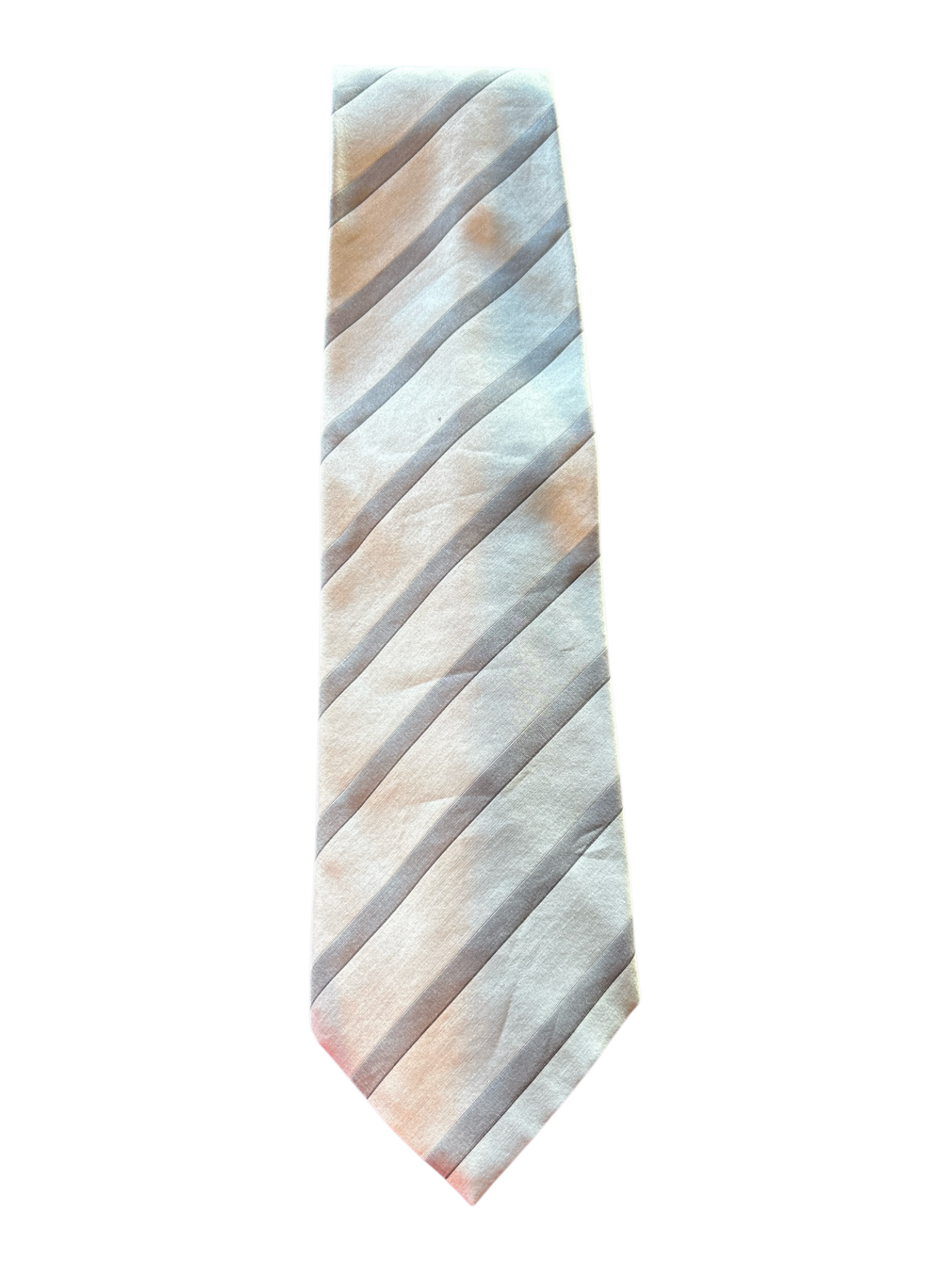 Armani Silver & Gray Silk Striped Men's Ties — Labels Resale Boutique
