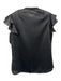 Akris Punto Size 6 Black Polyester Ruffle Cap Sleeve Perforated Buttons Top Black / 6