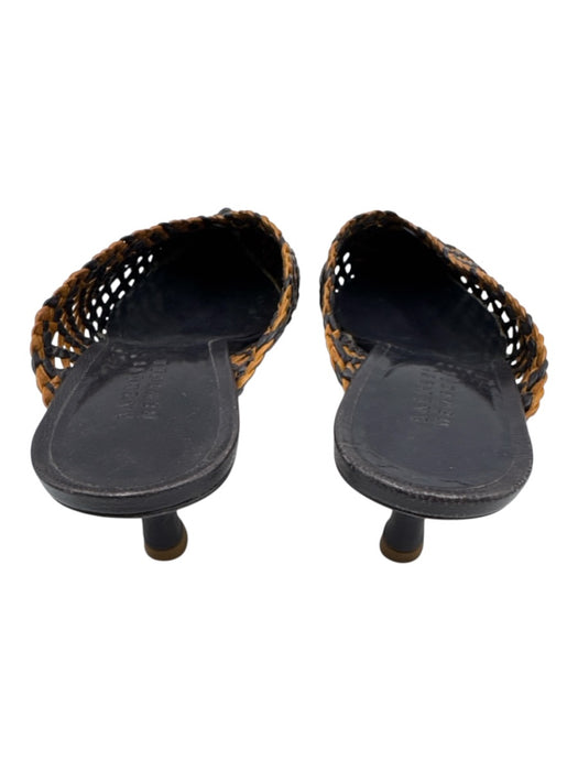 Barneys New York Shoe Size 38 Navy Blue & Brown Leather Woven Pointed Toe Pumps Navy Blue & Brown / 38