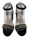 Sandro Shoe Size 38 Black, Silver, Gold Suede leather Metal Detail Sandals Black, Silver, Gold / 38