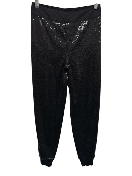 All Saints Size 2 Black Polyester Sequin Elastic Waist High Rise Jogger Pants Black / 2