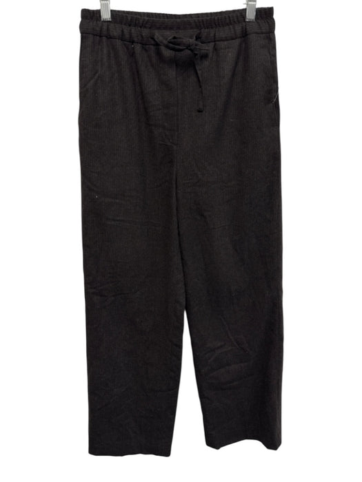Sandro Size 36 Dark Gray Wool Drawstring High Rise Wide Leg Pants Dark Gray / 36