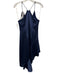Halston Heritage Size 6 Navy Polyester Spaghetti Strap Back Zip Midi Dress Navy / 6