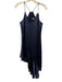 Halston Heritage Size 6 Navy Polyester Spaghetti Strap Back Zip Midi Dress Navy / 6