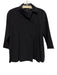 COS Size 4 Black Polyester asymetric buttons 3/4 Sleeve Boxy Top Black / 4
