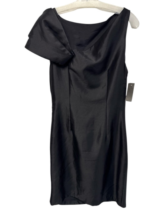 Leon Max Size 8 Black Polyester & Viscose Boat Neck Sleeveless Darted Dress Black / 8