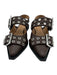 Ganni Shoe Size 38 Brown, Silver & Black Leather Silver Hardware Buckle Sandals Brown, Silver & Black / 38