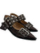 Ganni Shoe Size 38 Brown, Silver & Black Leather Silver Hardware Buckle Sandals Brown, Silver & Black / 38