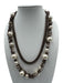 Givenchy Gunmetal Toggle Clasp Faux Pearl 2 Layer Crystal Necklace