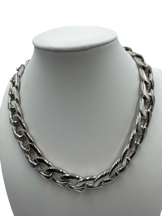 No Brand Silver Silver Nickel Clasp Closure Chunky Link Necklace Silver