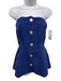Maeve Size S Dark Blue Polyester & Viscose Strapless Buttons Top Dark Blue / S