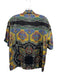 Sandro Size S BLack, Yellow, Multi Viscose Short Sleeve Paisley Print Collar Top BLack, Yellow, Multi / S
