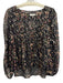 Sandro Size S Black, Gold, Multi Silk & Metallic Short Sleeve Abstract Print Top Black, Gold, Multi / S