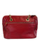 Salvatore Ferragamo Red Leather Gold Tone Hardware Chain Detail Zip Top Bag Red