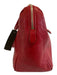 Salvatore Ferragamo Red Leather Gold Tone Hardware Chain Detail Zip Top Bag Red