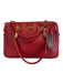 Salvatore Ferragamo Red Leather Gold Tone Hardware Chain Detail Zip Top Bag Red
