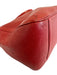 Salvatore Ferragamo Red Leather Gold Tone Hardware Chain Detail Zip Top Bag Red