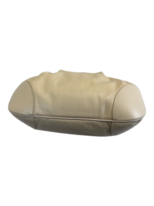 Salvatore Ferragamo Cream White Leather Logo Detail Buckle Accents Bag Cream White