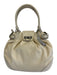 Salvatore Ferragamo Cream White Leather Logo Detail Buckle Accents Bag Cream White
