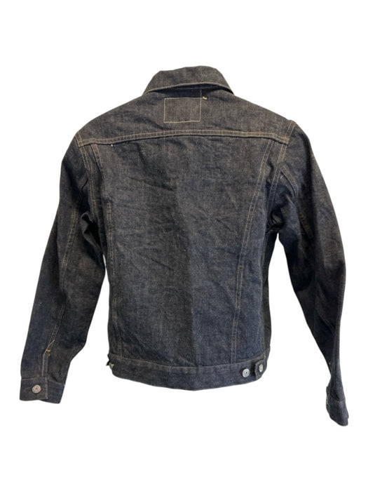 Burgus Size 38 Dark Wash Cotton Solid Trucker Selvedge Men's Jacket Dark Wash / 38