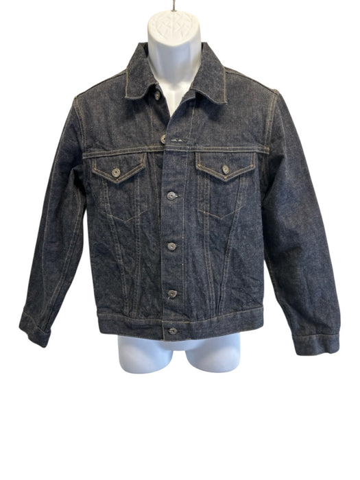 Burgus Size 38 Dark Wash Cotton Solid Trucker Selvedge Men's Jacket Dark Wash / 38