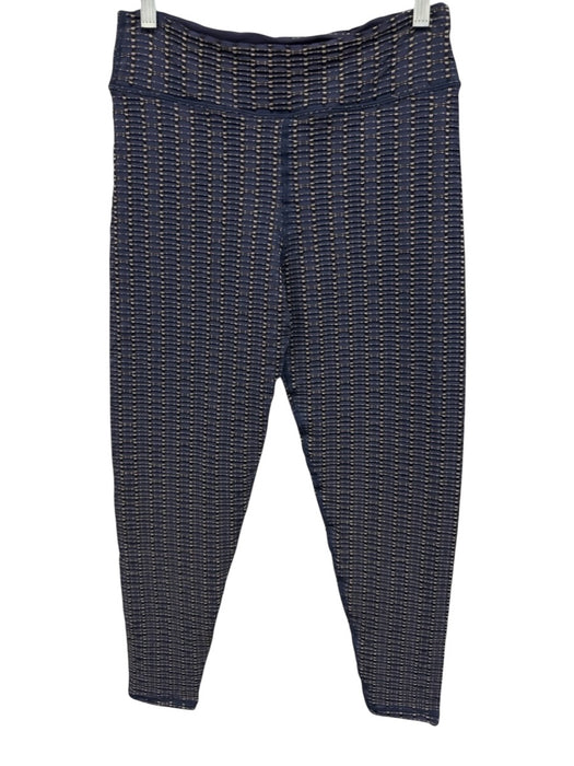 The Upside Size M Navy Blue, Black & Gold Polyamide Blend Textured Leggings Navy Blue, Black & Gold / M