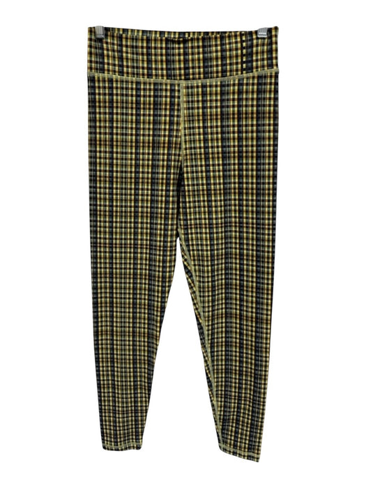The Upside Size M Green, Yellow & Brown Polyamide Blend Plaid Athletic Leggings Green, Yellow & Brown / M