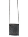 Leatherock Silver Crackled Leather Beaded Chain Snap Closure Hearts Bag Silver / Mini