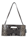 Michael Kors Gray & Black Leather Reptile Embossed Snap Closure Rectangle Bag Gray & Black / Small