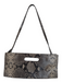 Michael Kors Gray & Black Leather Reptile Embossed Snap Closure Rectangle Bag Gray & Black / Small