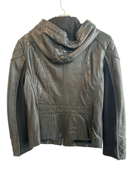 Michael Michael Kors Size Medium Black Leather Front Zip Zip Pocket Moto Jacket Black / Medium