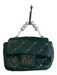 Badgley Mischka Green Gold Hardware Chain Strap Shoulder & Crossbody Straps Bag Green / Small