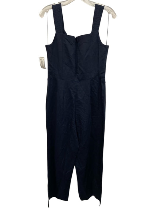 J. McLaughlin Size 6 Navy Blue Lyocell & Linen Sleeveless V Neck Jumpsuit Navy Blue / 6