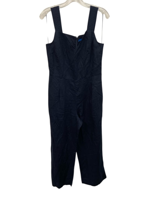 J. McLaughlin Size 6 Navy Blue Lyocell & Linen Sleeveless V Neck Jumpsuit Navy Blue / 6