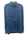 Eton Size L Blue Cotton Solid Button Down Men's Long Sleeve Shirt Blue / L