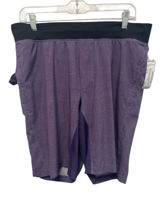 Lululemon Size Est XL Purple & Black Polyester Blend Athleisure Men's Shorts Purple & Black / Est XL
