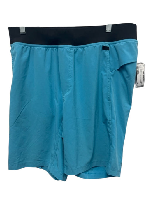 Lululemon Size Est XL Blue & Black Polyester Blend Solid Athleisure Men's Shorts Blue & Black / Est XL