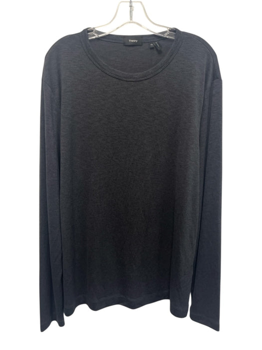 Theory Size XXL Gray Modal Heathered Men's Long Sleeve Shirt Gray / XXL