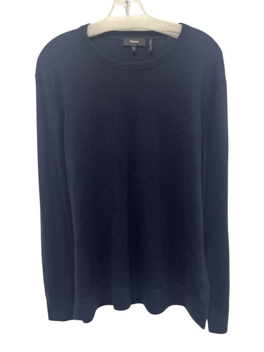 Theory NWT Size XL Navy Blue Merino Wool Solid Crewneck Men's Sweater Navy Blue / XL