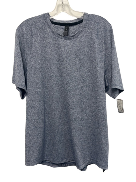 Lululemon NWT Size XL Blue & White Polyester Heathered Men's Short Sleeve Shirt Blue & White / XL