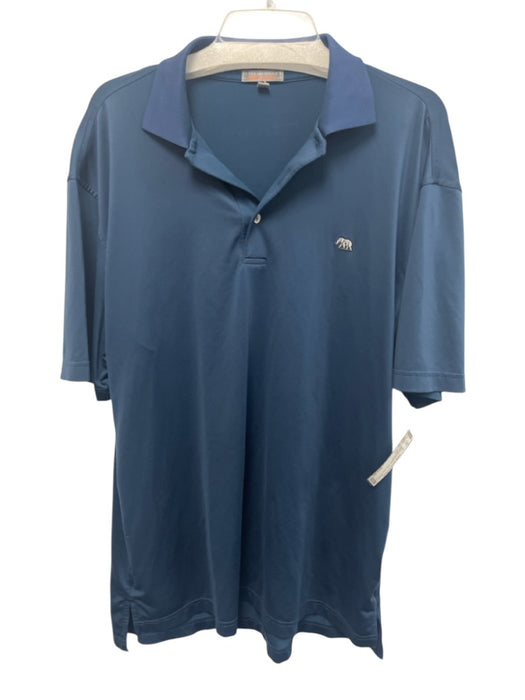 Peter Millar Size M Navy Blue Polyester Solid Polo Men's Short Sleeve Shirt Navy Blue / M