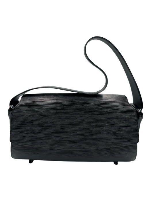 Louis Vuitton Black Epi Leather Flap Top Magnetic Snap Closure Shoulder Bag Black / GM