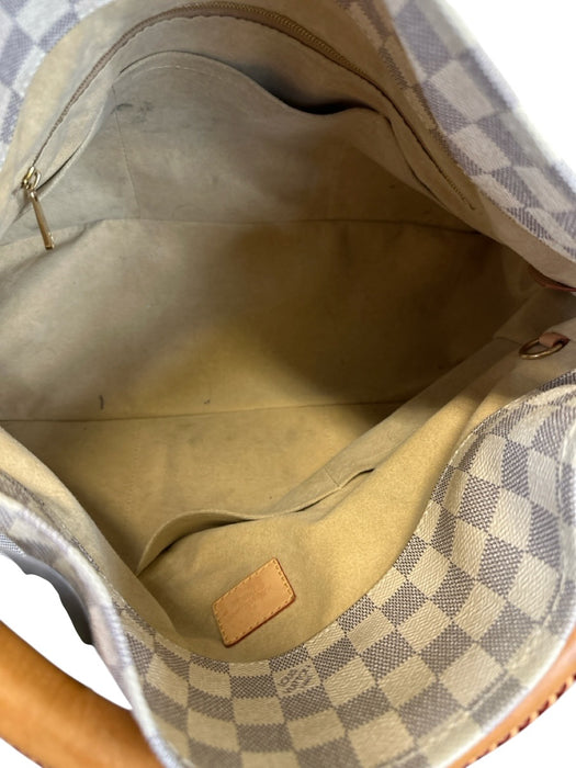 Louis Vuitton Cream, Brown & Blue Coated Canvas Damier Azur Open Top Bag Cream, Brown & Blue / MM