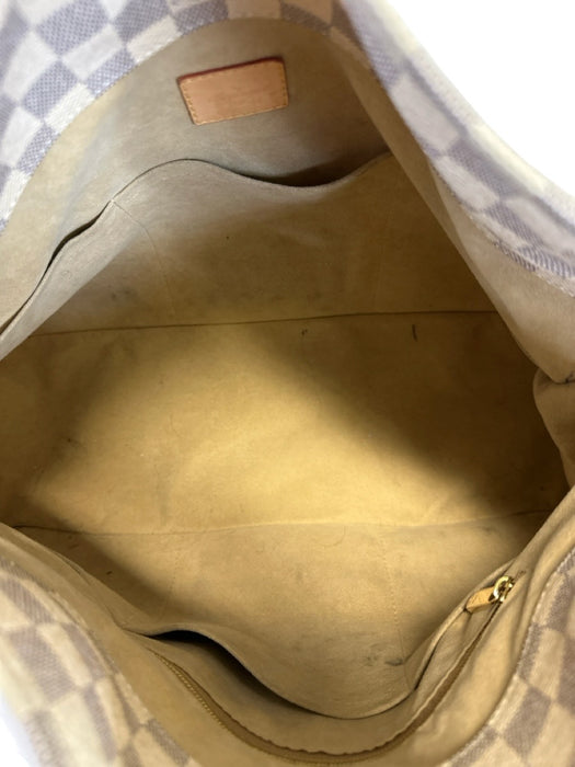 Louis Vuitton Cream, Brown & Blue Coated Canvas Damier Azur Open Top Bag Cream, Brown & Blue / MM
