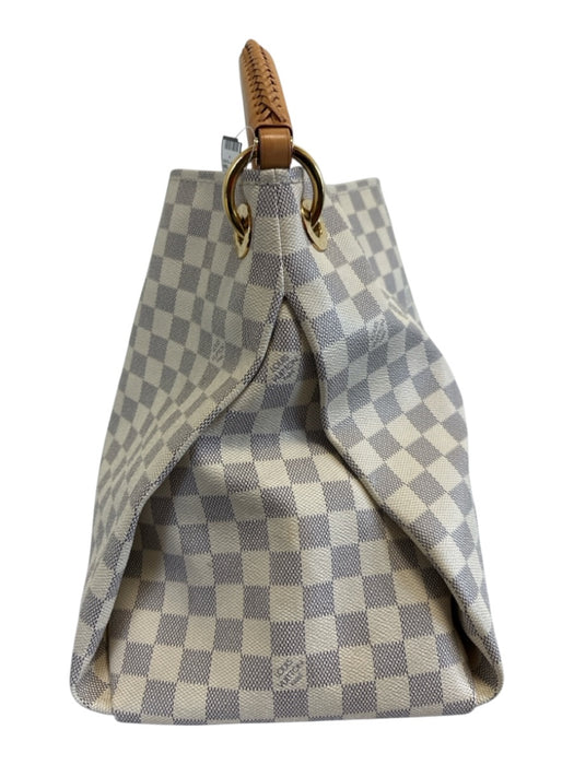 Louis Vuitton Cream, Brown & Blue Coated Canvas Damier Azur Open Top Bag Cream, Brown & Blue / MM