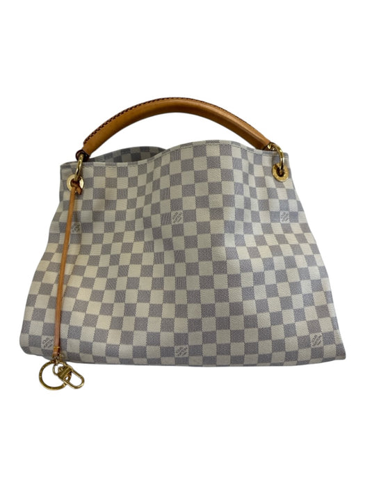Louis Vuitton Cream, Brown & Blue Coated Canvas Damier Azur Open Top Bag Cream, Brown & Blue / MM