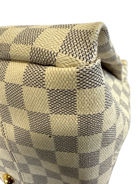 Louis Vuitton Cream, Brown & Blue Coated Canvas Damier Azur Open Top Bag Cream, Brown & Blue / MM