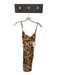 Nanushka Size 4 Yellow & Brown Polyester Spaghetti Strap Animal Print Dress Yellow & Brown / 4
